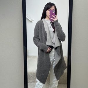 ZARA Knit Asymmetrical Beige & Brown Cardigan